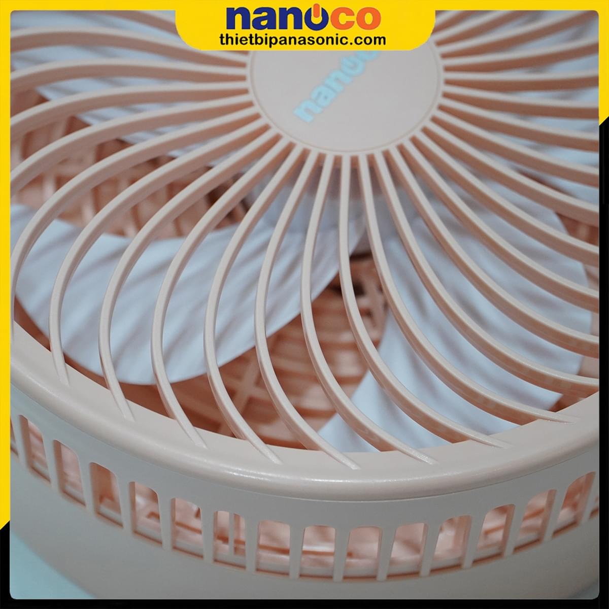 Quạt Nanoco NFF1618P được sản xuất từ nhựa ABS cao cấp, an toàn với người sử dụng