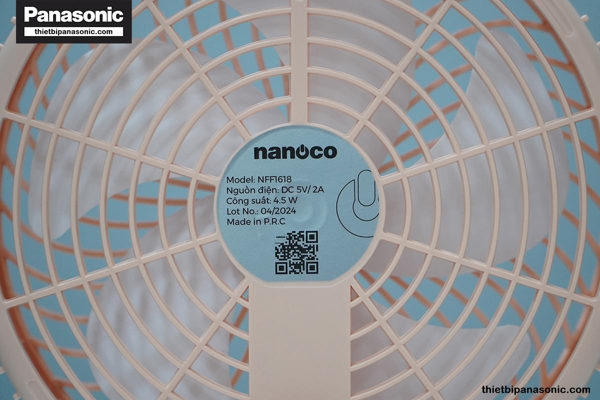 Các thông số cơ bản được thể hiện trên thân Quạt Nanoco NFF1618P