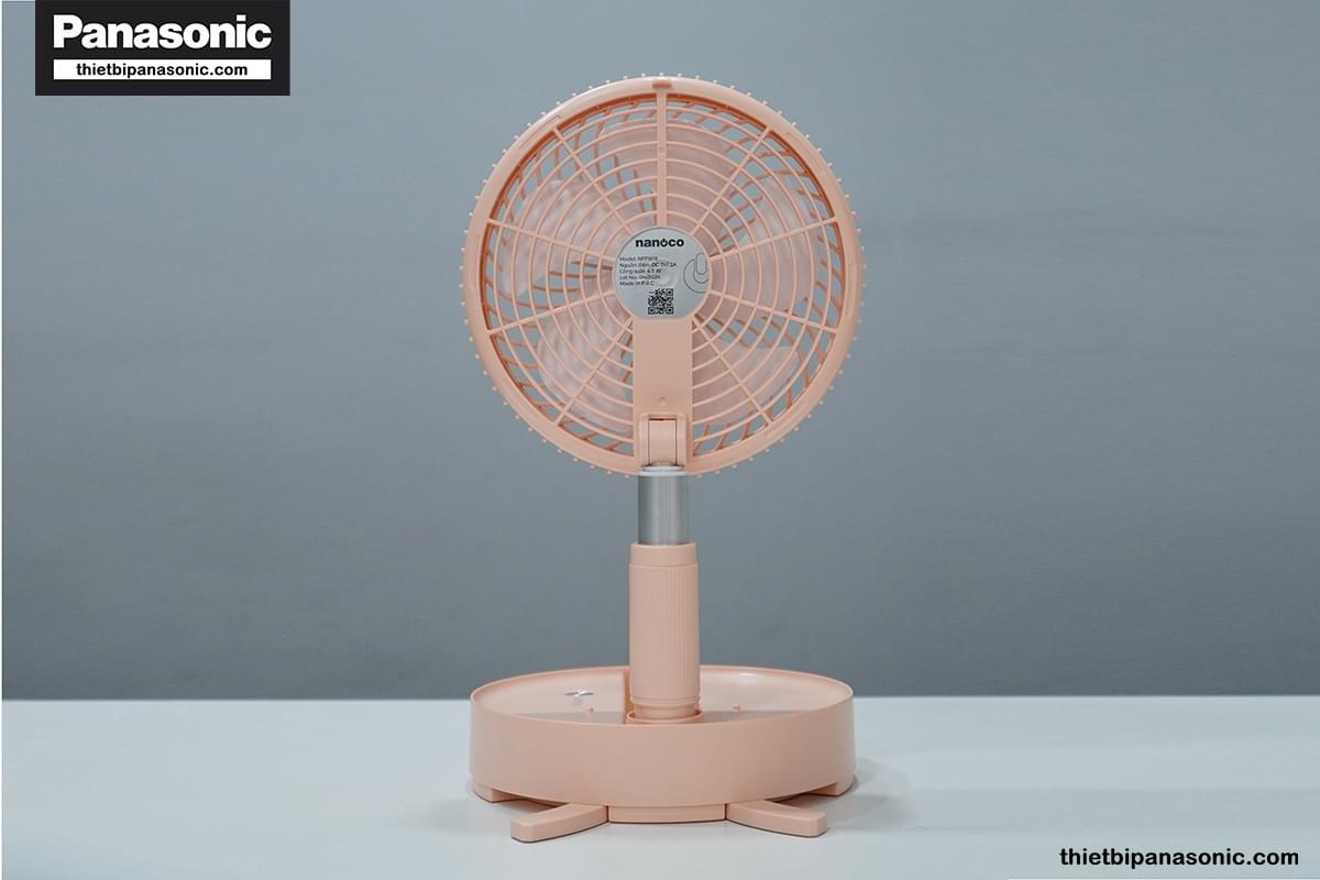 Mặt sau của Quạt tích điện thương hiệu Nanoco NFF1618P