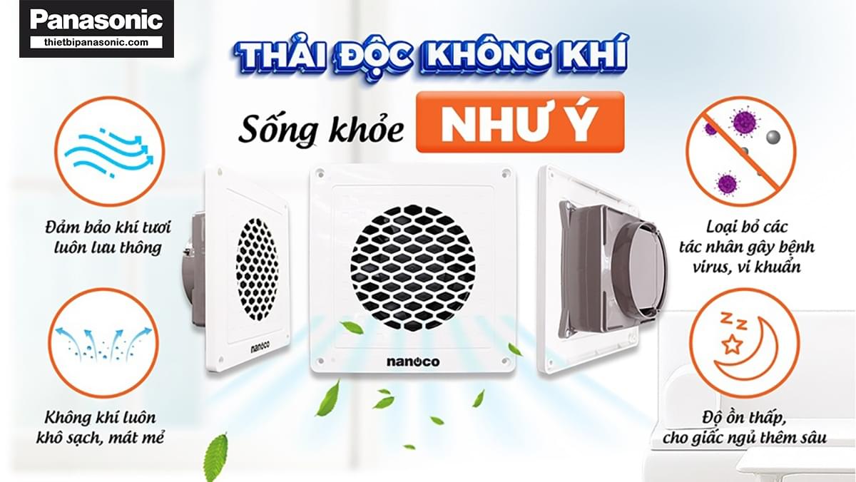 Những ưu điểm nổi bật nhất của dòng sản phẩm quạt hút thông gió mini từ Nanoco và Panasonic