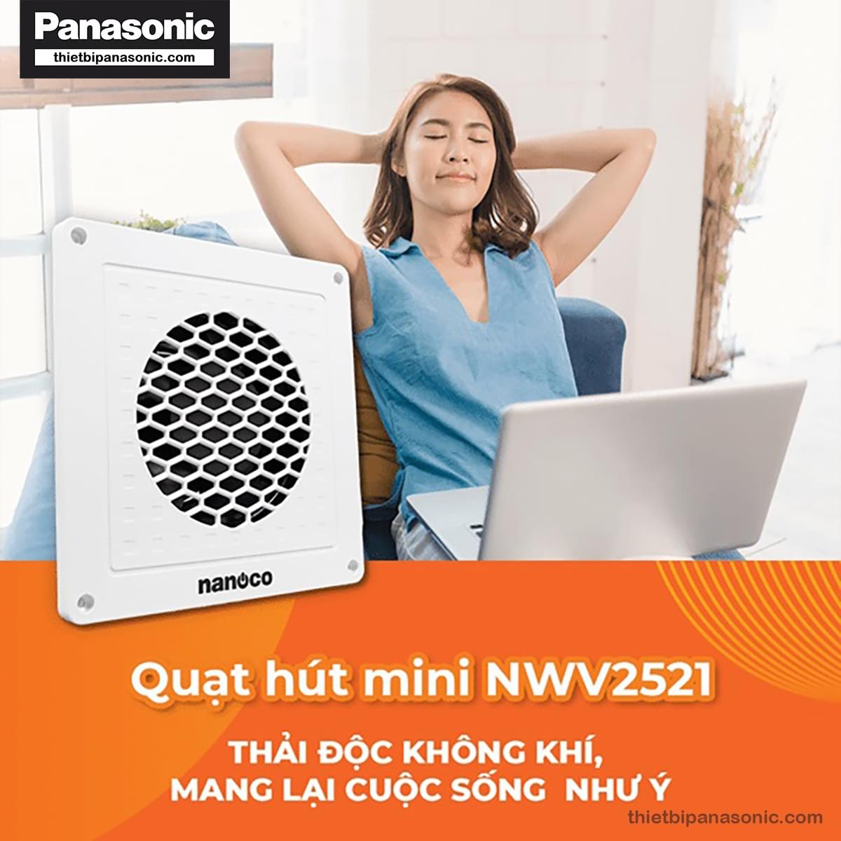 Quạt hút mini Nanoco Panasonic giúp thải độc không khí
