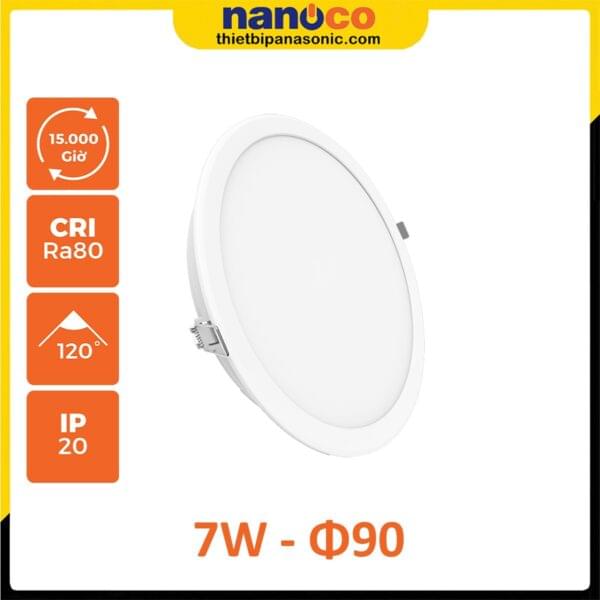 Đèn âm trần Nanoco Eco Series 7W NED076 (ánh sáng trắng), NED074 (ánh sáng trung tính), NED073 (ánh sáng vàng), NED07C (đổi 3 màu)