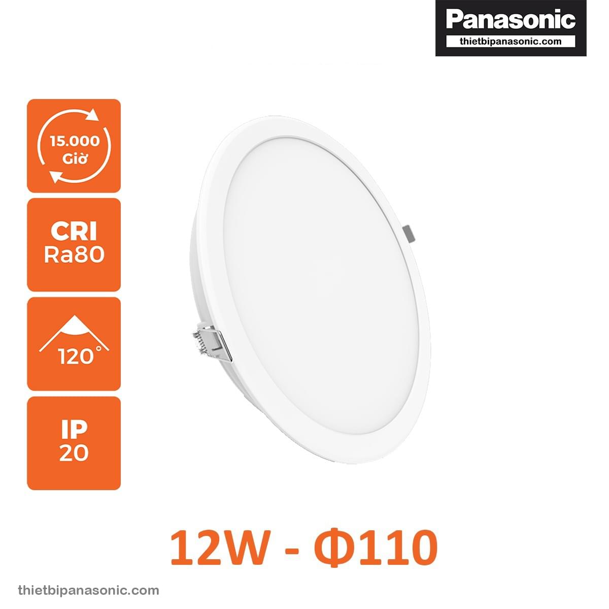 Đèn âm trần Nanoco Eco Series 12W NED1261 (ánh sáng trắng), NED1241 (ánh sáng trung tính), NED1231 (ánh sáng vàng), NED12C1 (đổi 3 màu) - Lỗ khoét 110mm