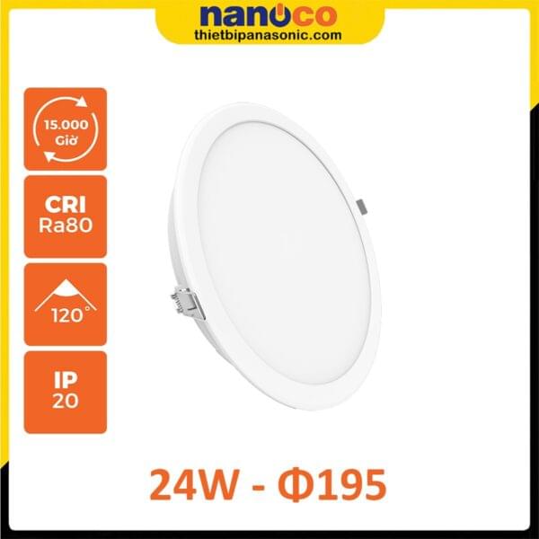 Đèn âm trần Nanoco Eco Series 24W NED246 NED244 NED243
