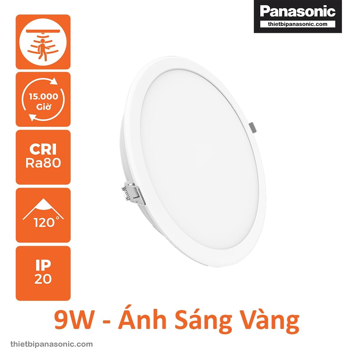Đèn âm trần Nanoco Eco Series cảm biến 9W NED093S Ánh sáng vàng
