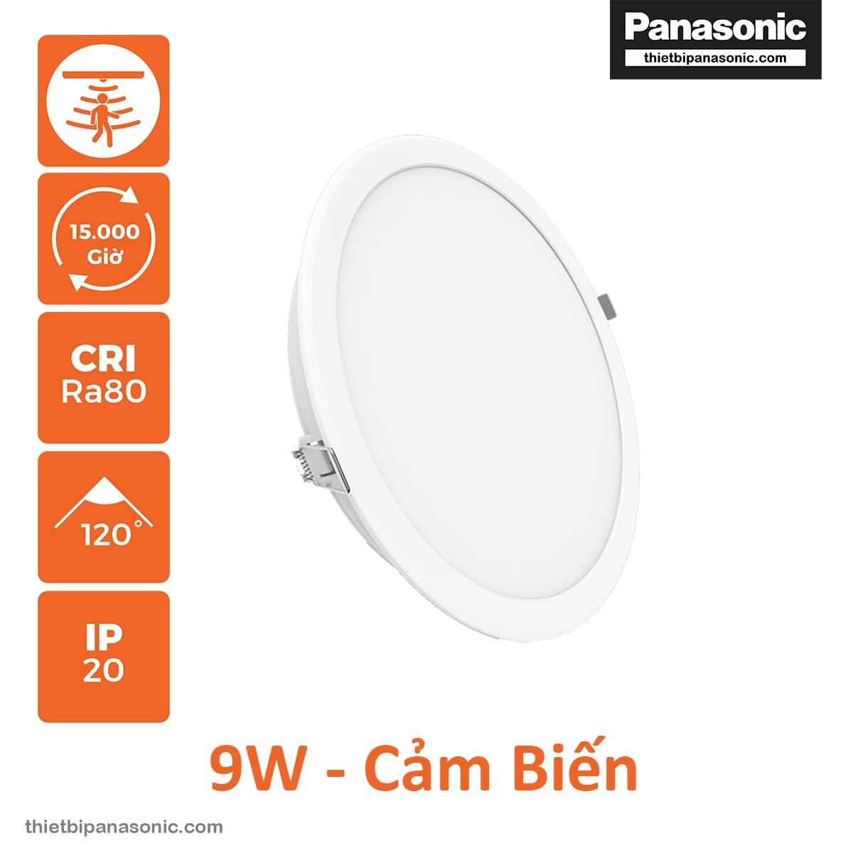 Đèn âm trần Nanoco Eco Series cảm biến 9W NED096S (ánh sáng trắng), NED093S (ánh sáng vàng)