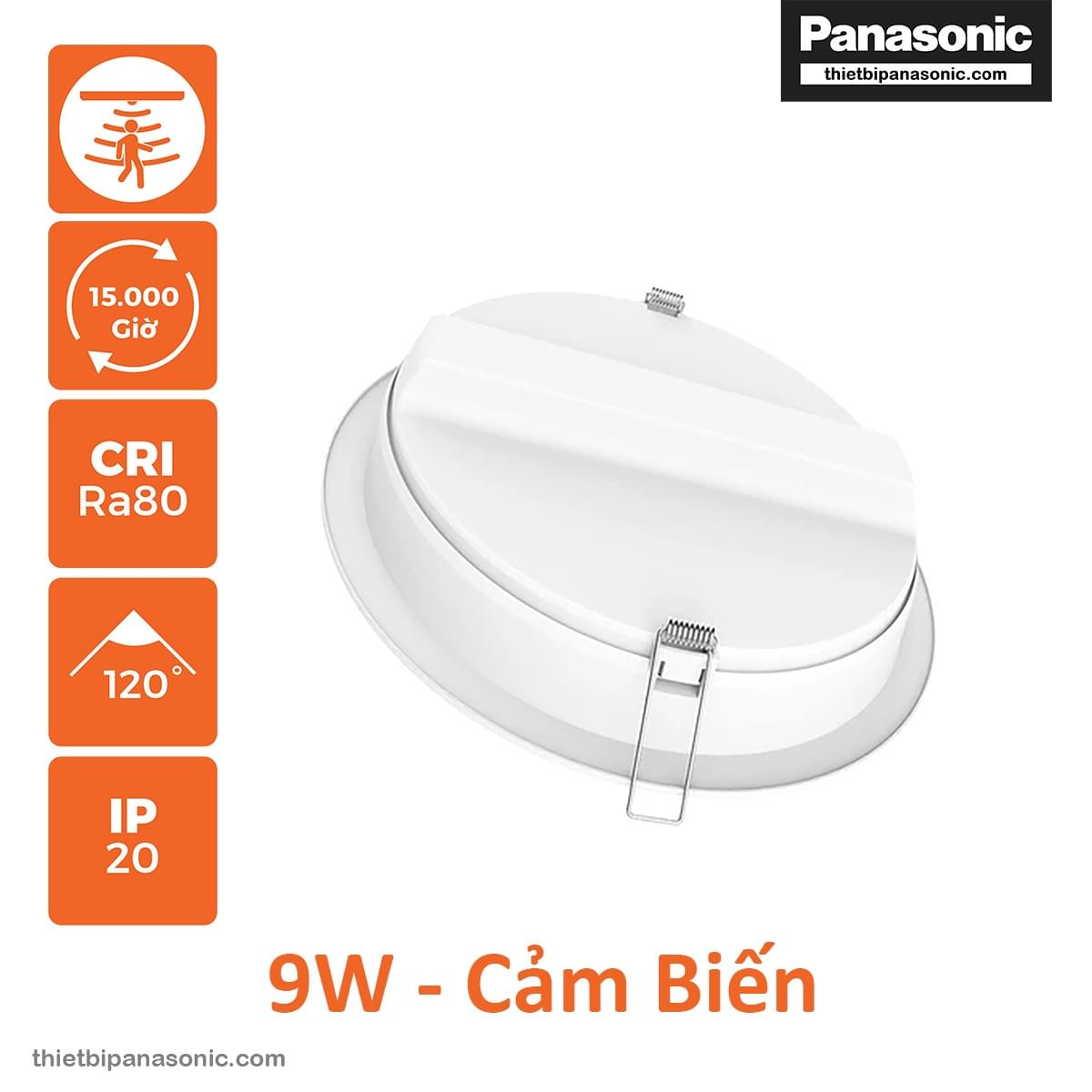 Mặt dưới của Đèn LED âm trần Nanoco Eco Series cảm biến 9W NED096S (ánh sáng trắng), NED093S (ánh sáng vàng)