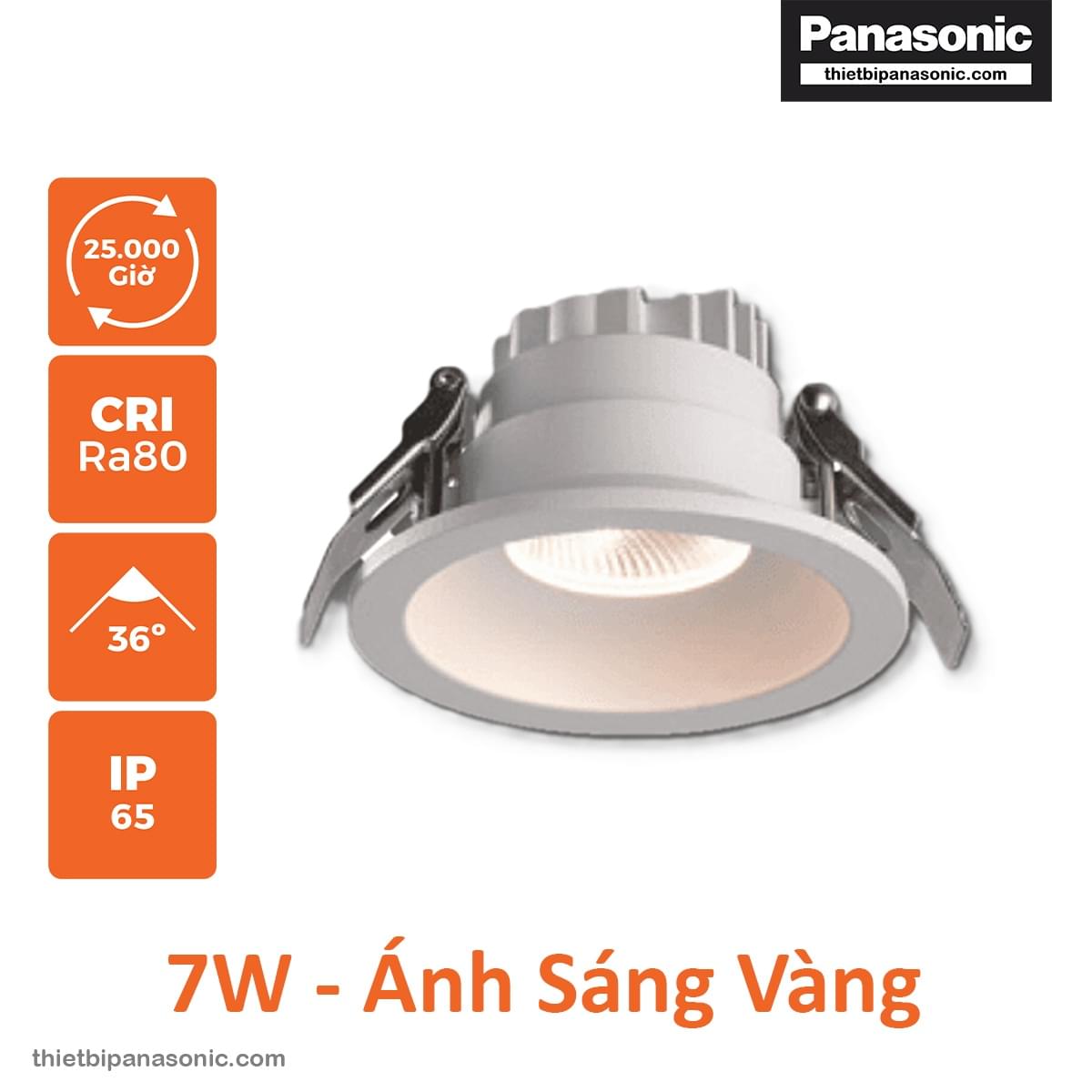 Đèn âm trần Nanoco chống nước 7W NDL1833-73 Ánh sáng vàng