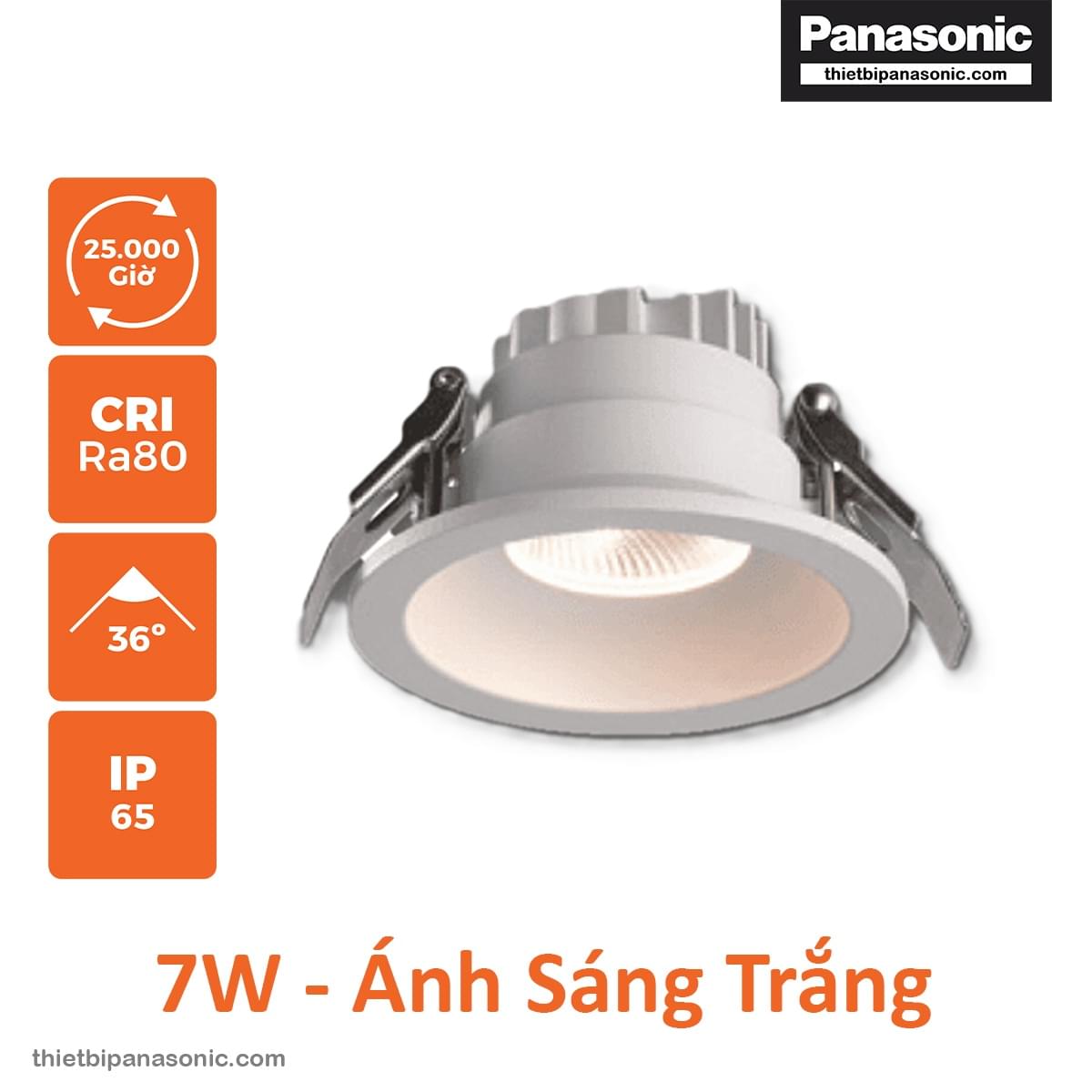 Đèn downlight Nanoco chống nước 7W NDL1833-76 Ánh sáng trắng