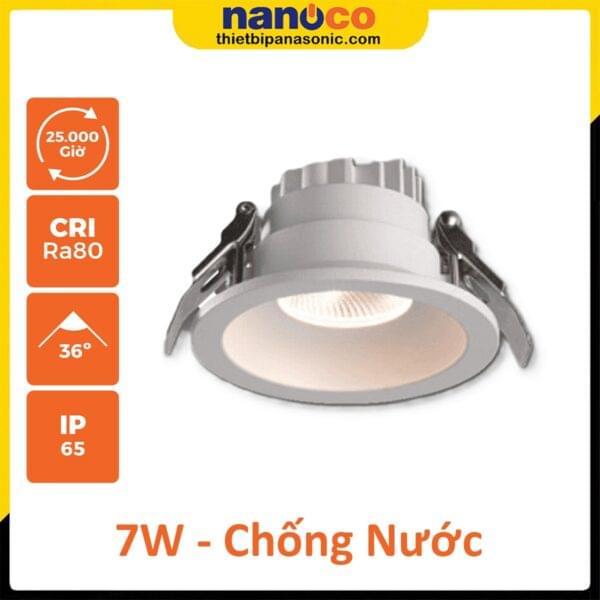 Đèn âm trần Nanoco chống nước 7W NDL1833-76 (ánh sáng trắng), NDL1833-73 (ánh sáng vàng)