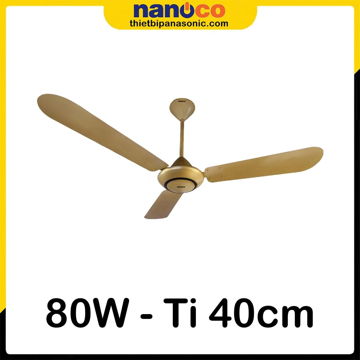 Quạt trần Nanoco CF5631-GO Màu Vàng Ti dài 40cm