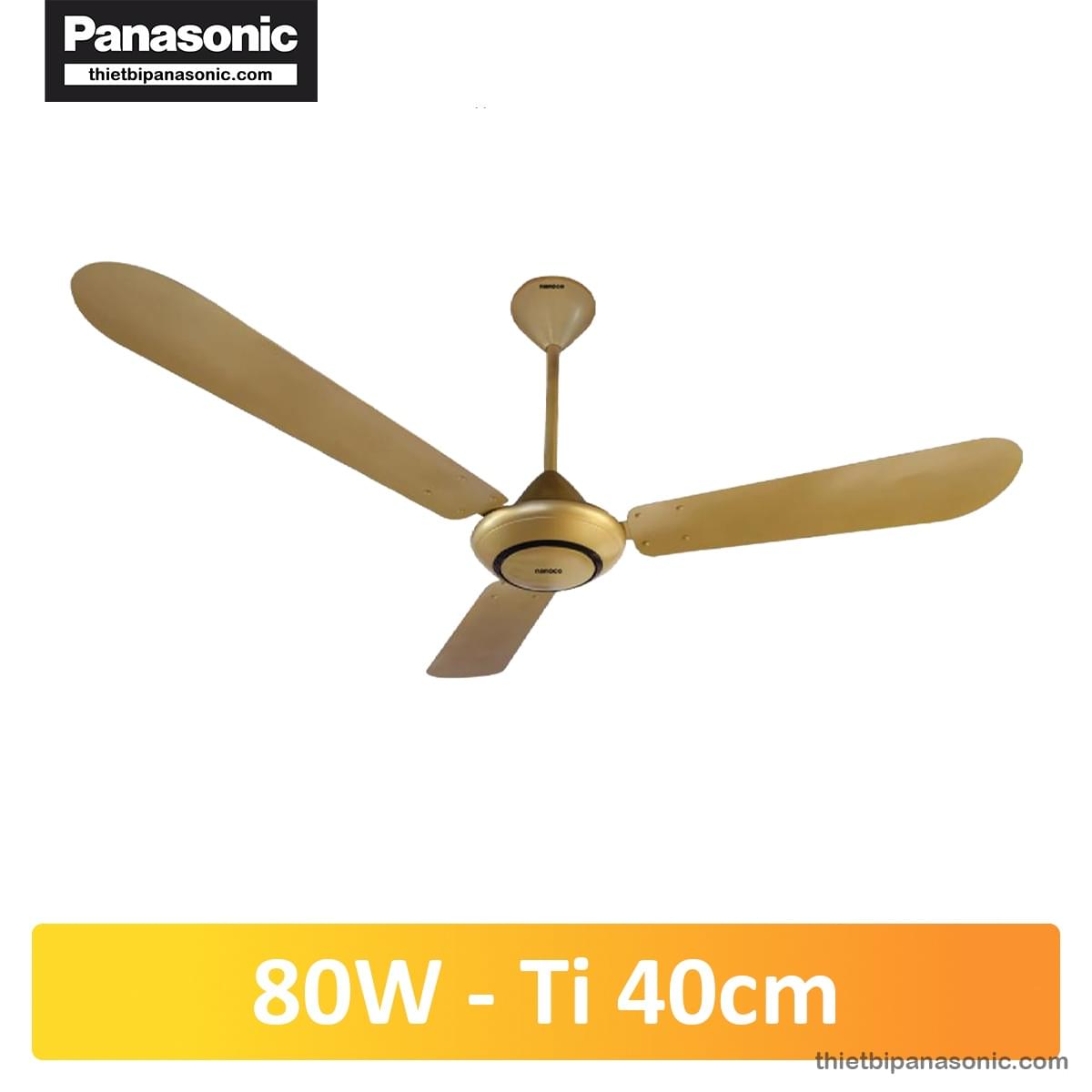 Quạt trần Nanoco NCF5631-GO Màu Vàng Ti dài 40cm