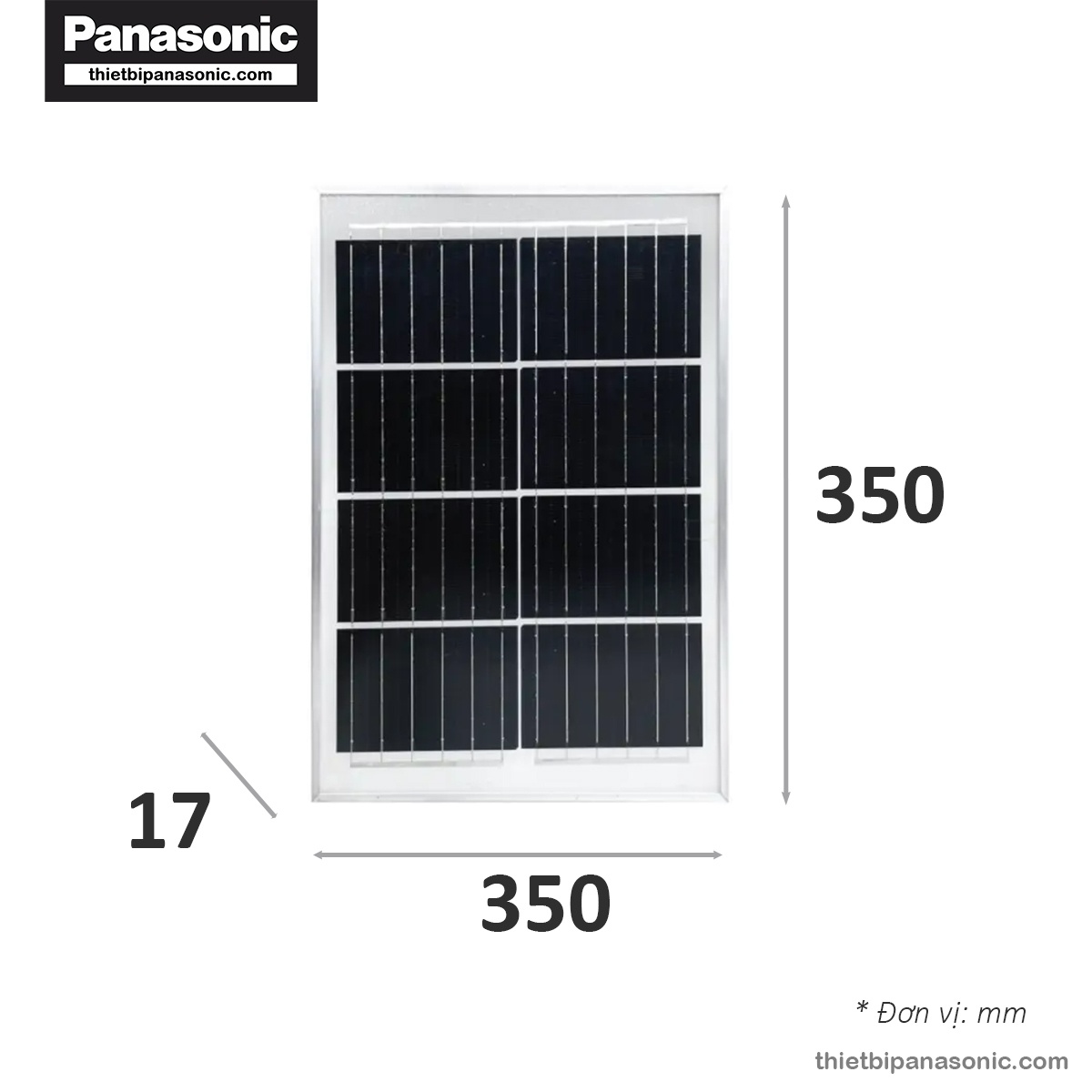 Kích thước Tấm pin solar của đèn năng lượng mặt trời NLFSS30061