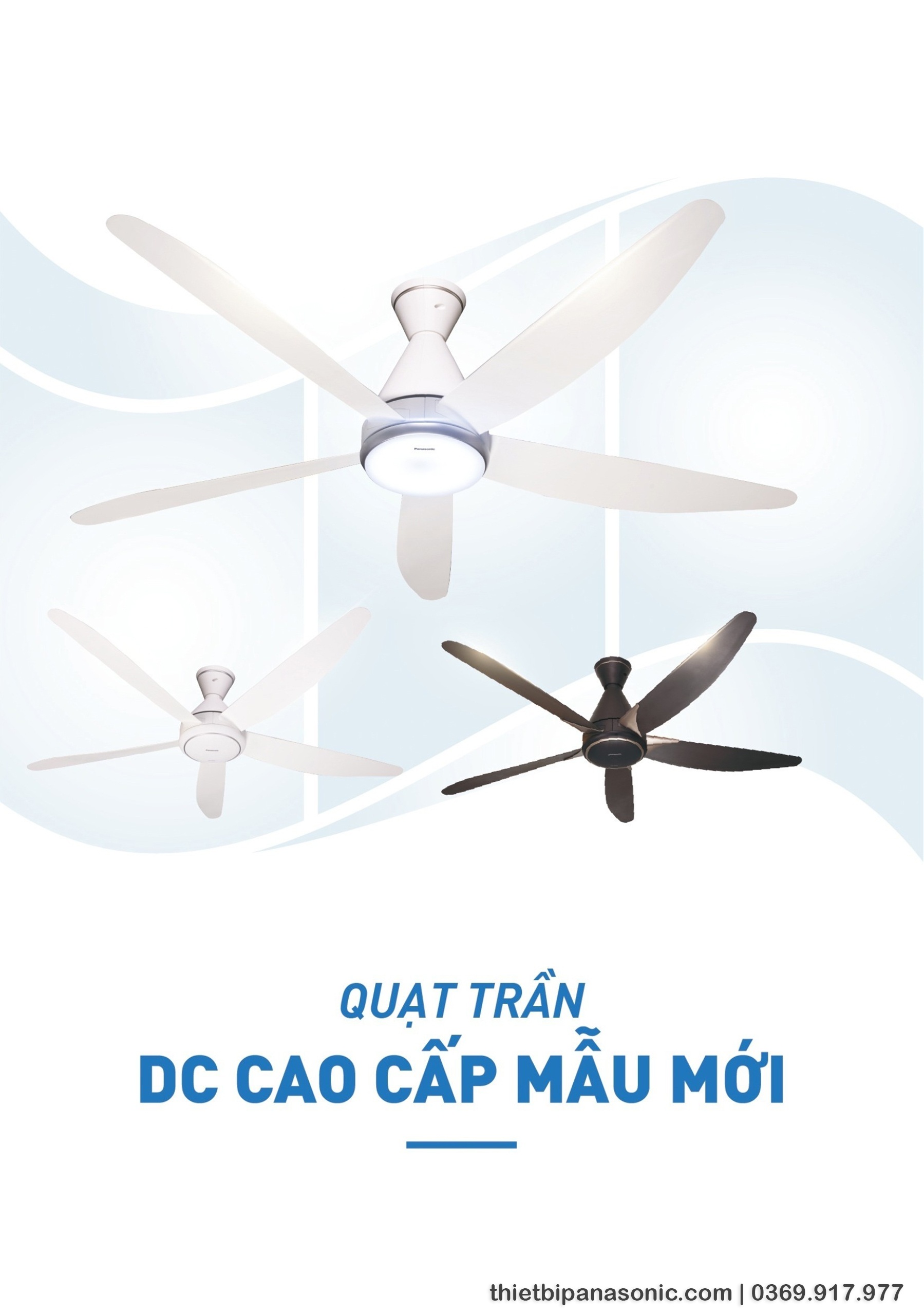 Quạt trần F-60GDS-BS nằm trong Danh mục quạt trần DC cao cấp mới của Panasonic