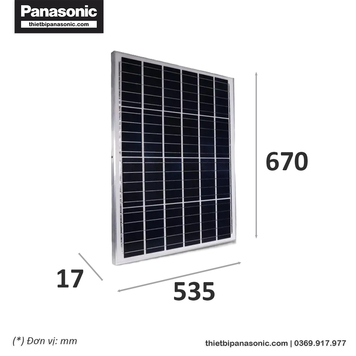 Kích thước tấm Panel của Đèn năng lượng mặt trời 300W Nanoco NLFS300650L