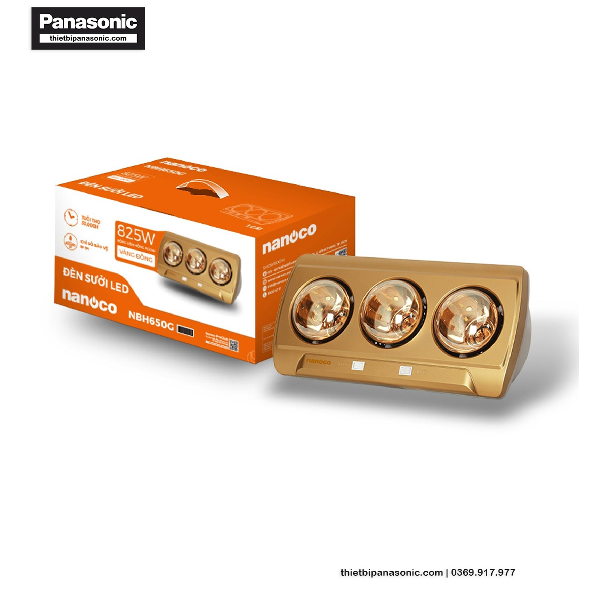 Đèn sưởi phòng tắm Nanoco NBH650G bền bỉ theo thời gian với tuổi thọ bóng đèn lên đến 30.000 giờ