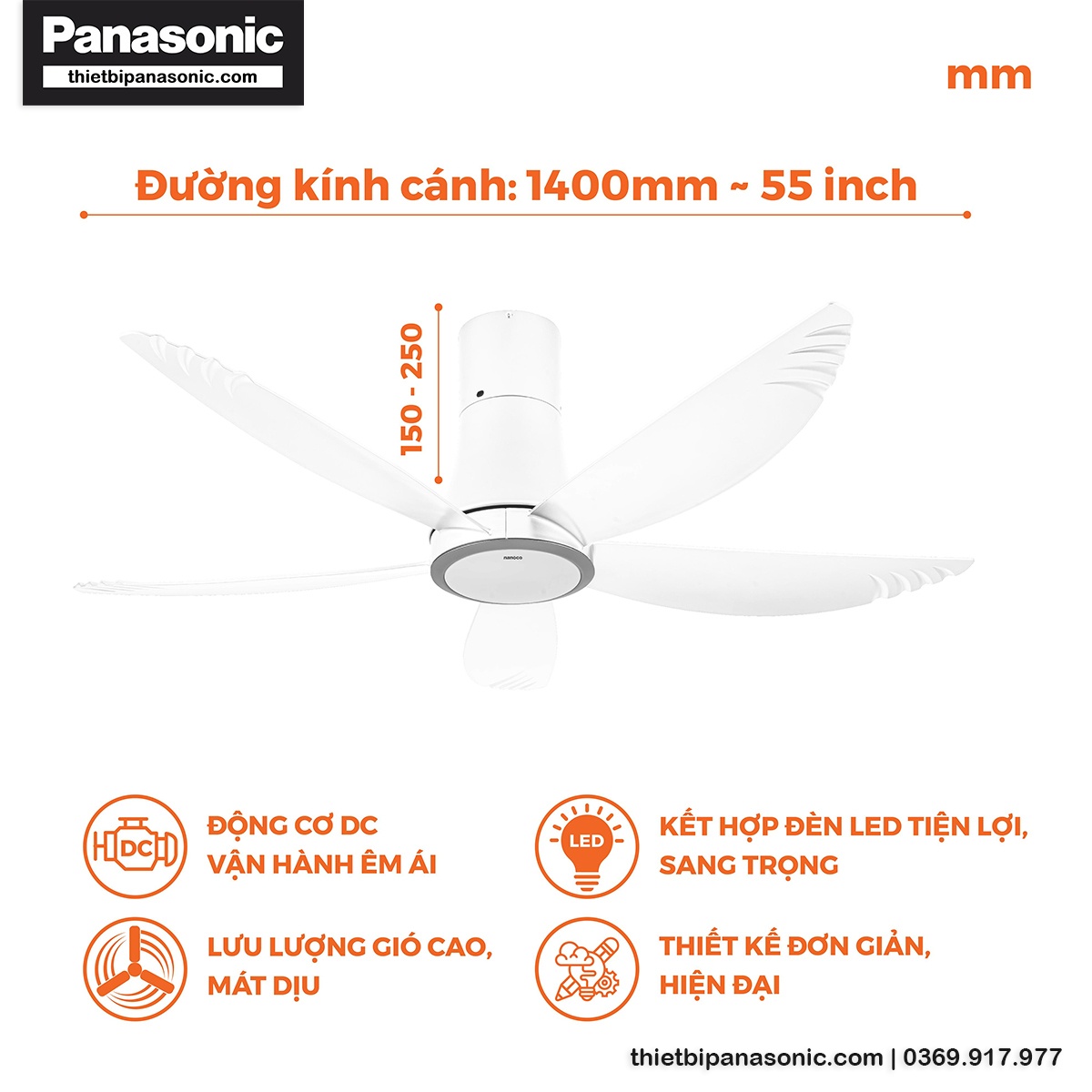 Những đặc điểm nổi bật nhất của Quạt trần đèn Nanoco NCF5653-WL