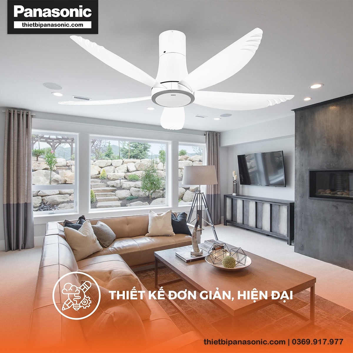 Quạt trần Nanoco NCF5653-WL có thiết kế hiện đại, đơn giản với gam màu trắng tinh tế