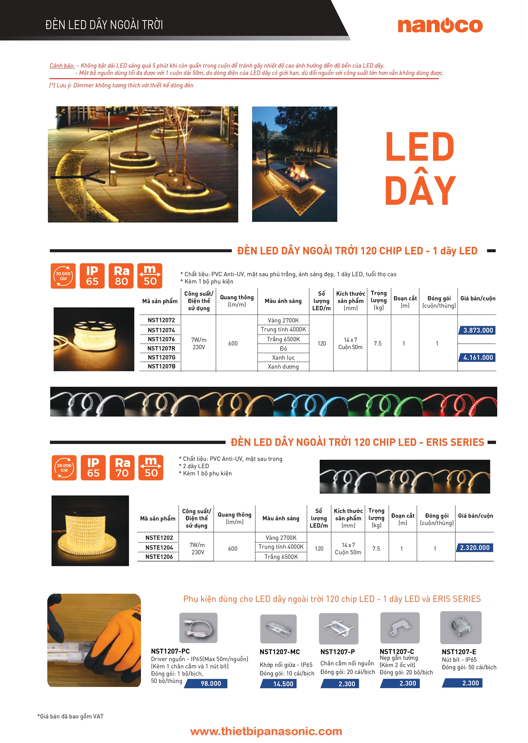 Catalogue Bảng giá đèn LED Nanoco -20 Catalogue Bảng giá đèn LED Nanoco