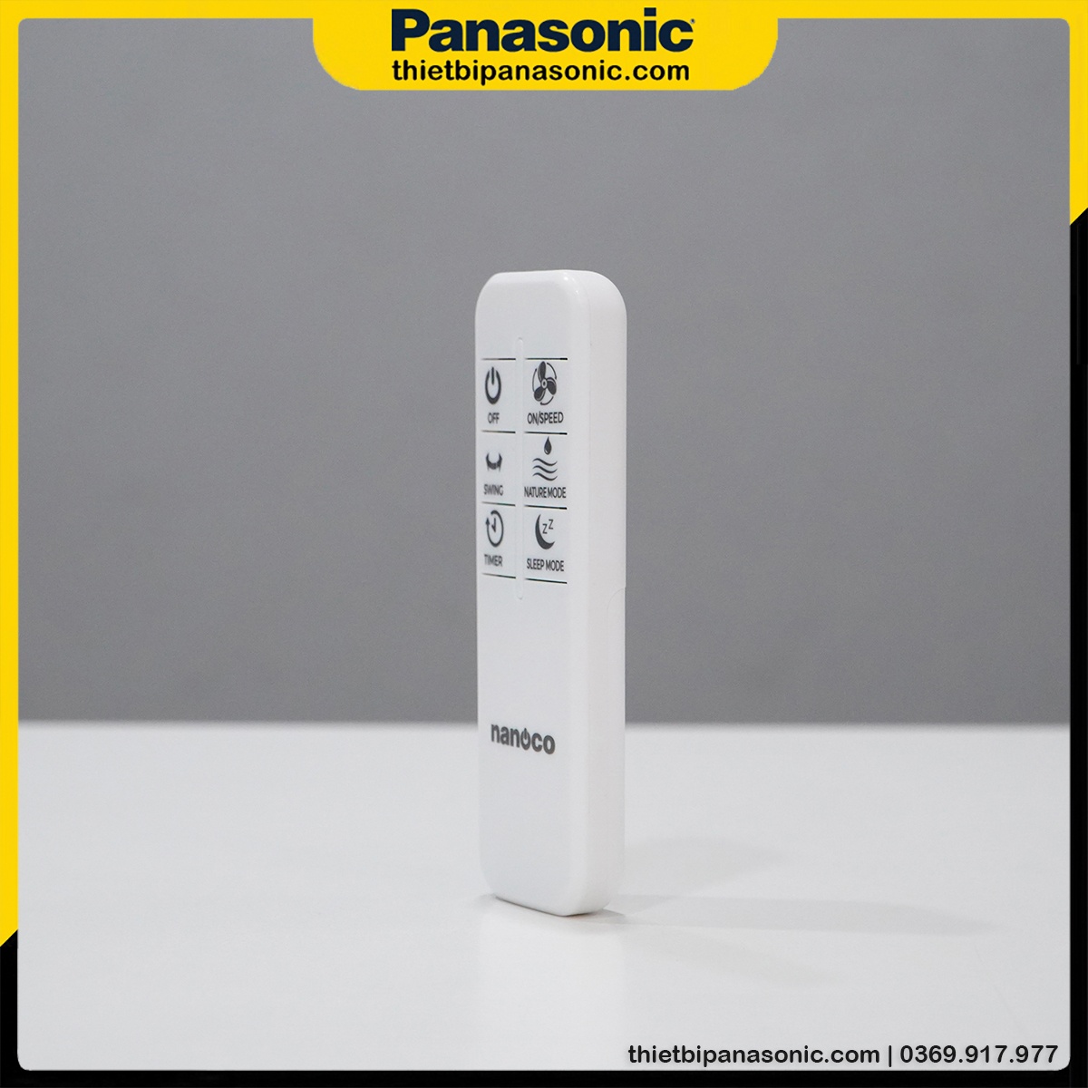 Cạnh phải của Remote điều khiển quạt đảo trần Nanoco