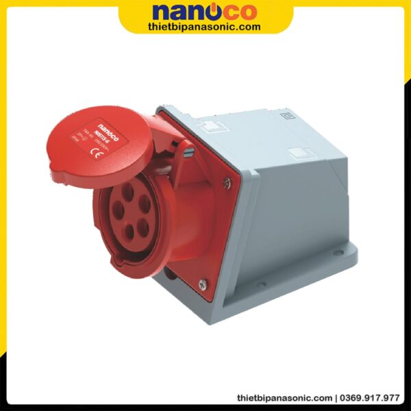 Ổ cắm gắn nổi Nanoco không kín nước NIS115-6 | 16A 5P 400V 6H IP44