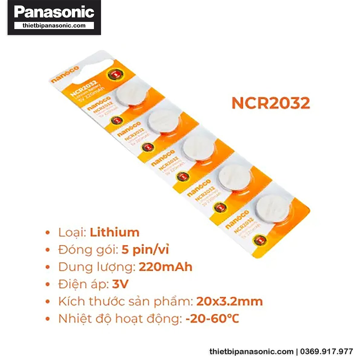 Đặc điểm nổi bật của Pin CMOS Nanoco NCR2032 Lithium 220mAh