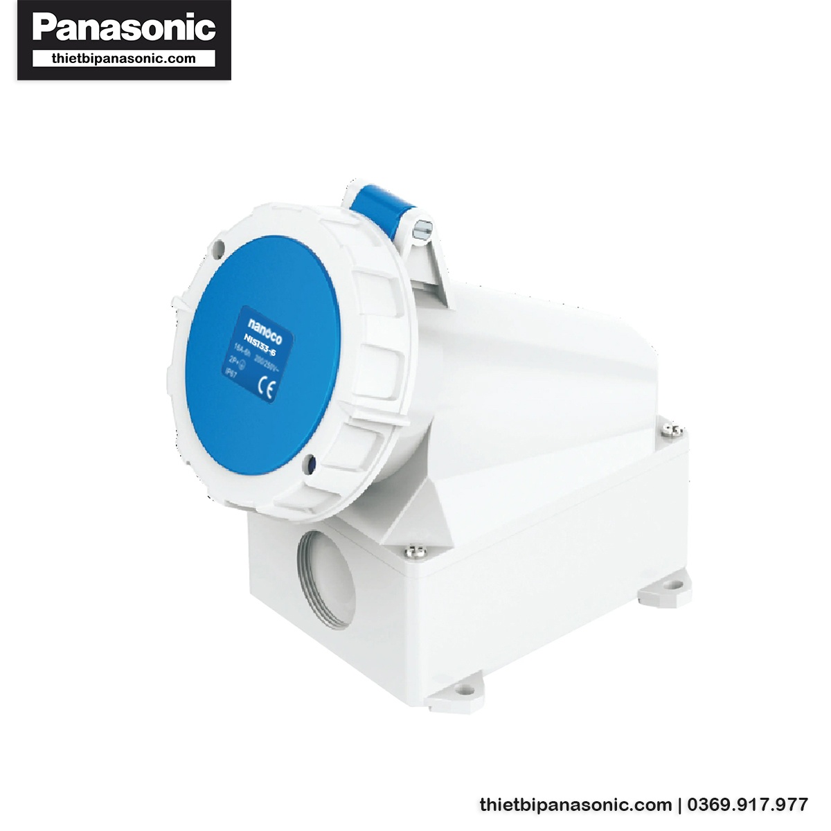 Ổ cắm gắn nổi Nanoco kín nước NIS1232-6 | 32A 3P 230V IP67