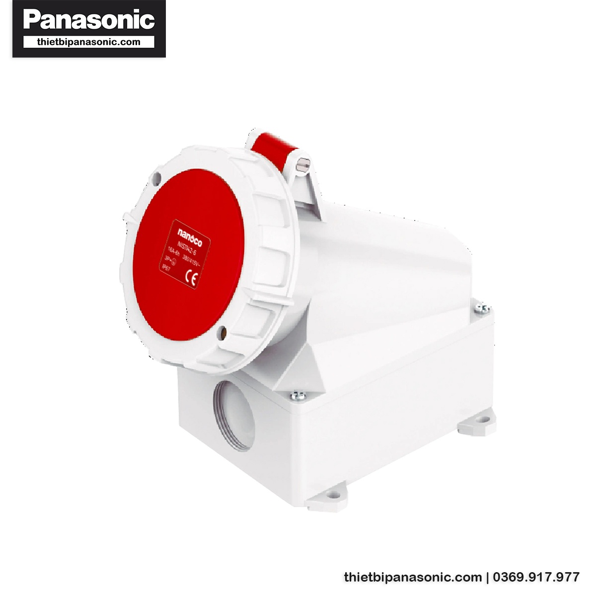 Ổ cắm gắn nổi Nanoco kín nước NIS1242-6 | 32A 4P 400V IP67