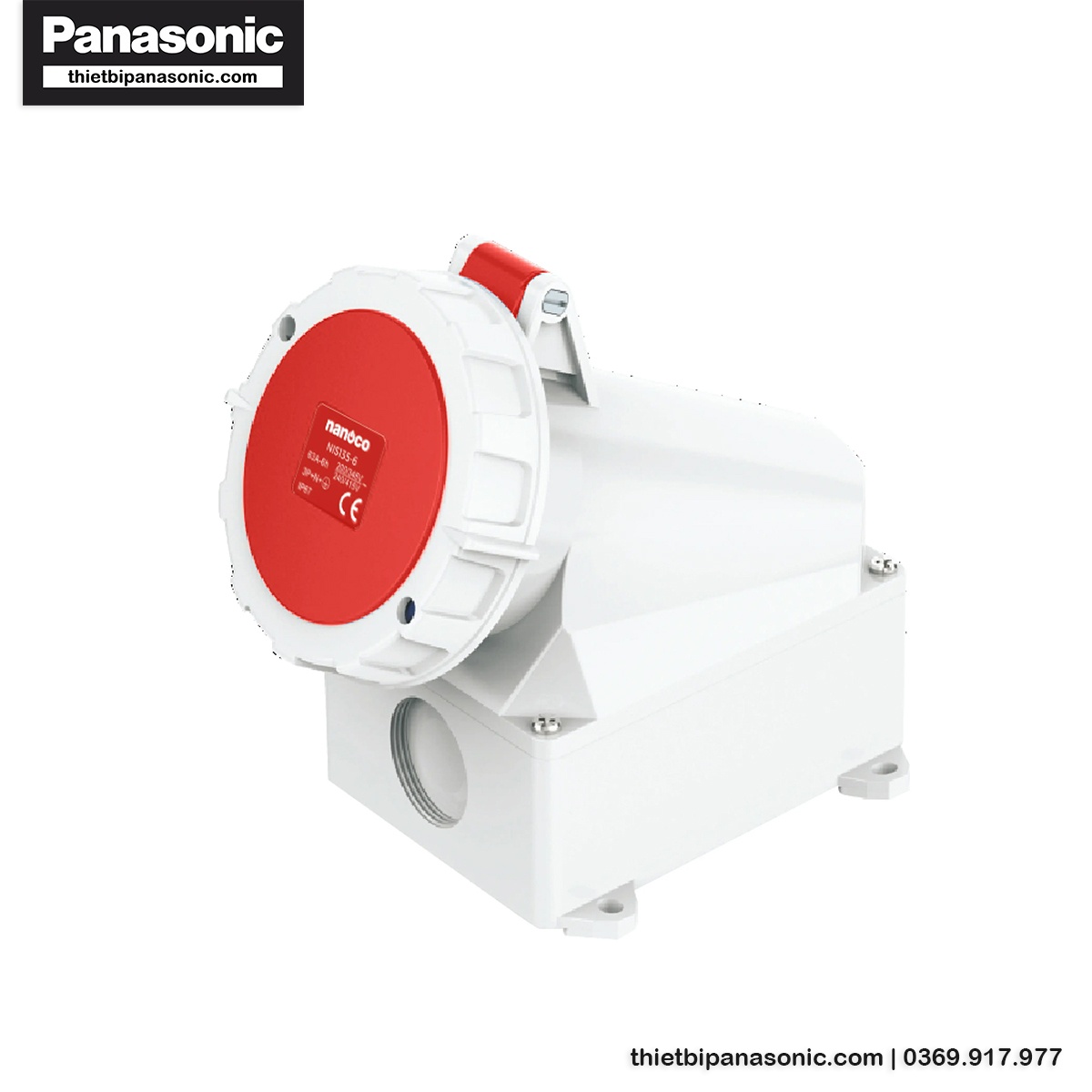 Ổ cắm gắn nổi Nanoco kín nước NIS135-6 | 63A 5P 400V IP67