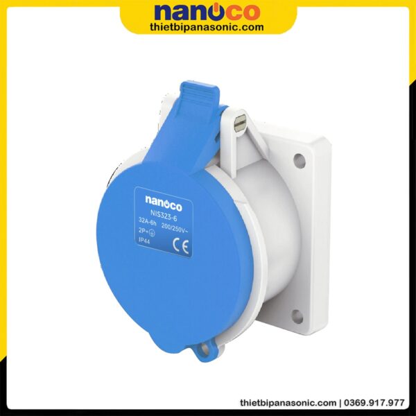 Ổ cắm gắn âm Nanoco không kín nước dạng thẳng NIS323-6 | 32A 3P 230V IP44