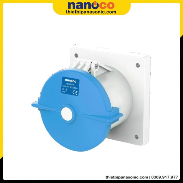 Ổ cắm gắn âm Nanoco kín nước dạng thẳng NIS343-6 | 125A 3P 230V IP67