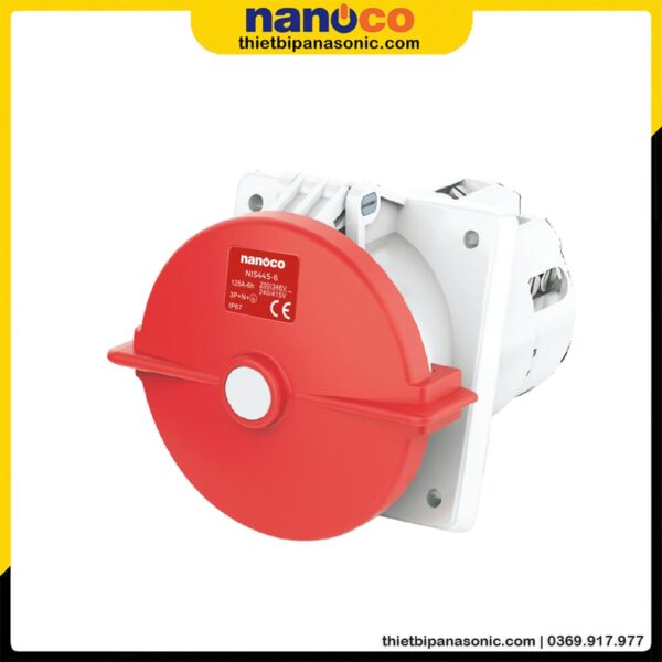 Ổ cắm gắn âm Nanoco kín nước dạng nghiêng NIS445-6 | 125A 5P 400V IP67