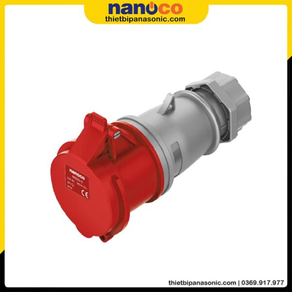 Ổ cắm nối Nanoco không kín nước NIS224-6 | 32A 4P 400V IP44