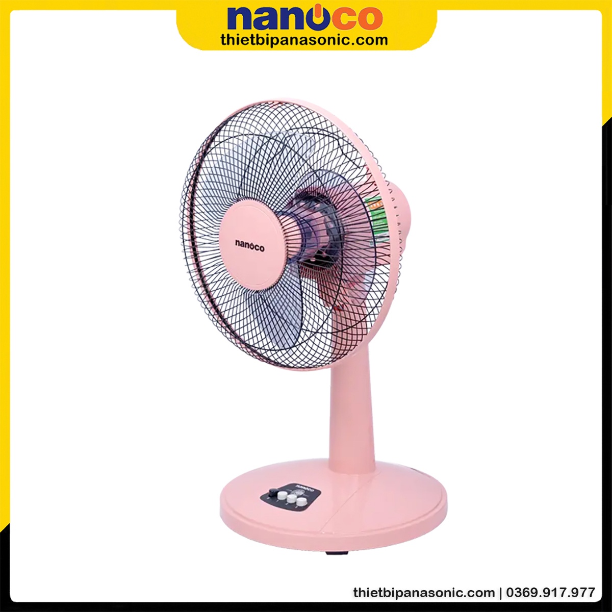 Quạt bàn Nanoco NTF1209P 30W màu hồng