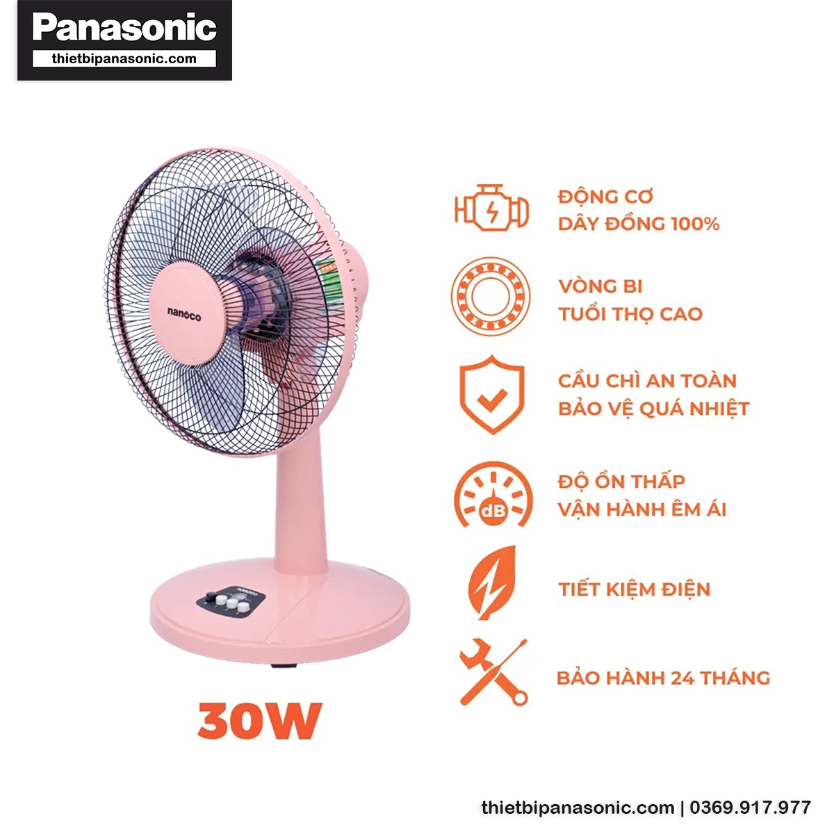 Đặc điểm nổi bật của Quạt bàn NTF1209P Nanoco