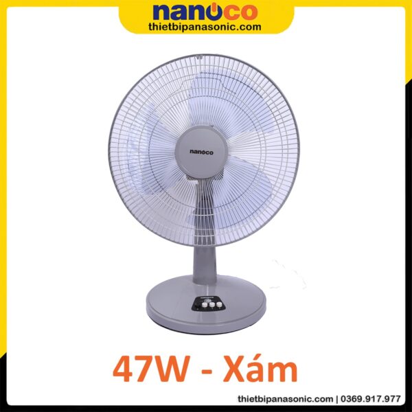Quạt bàn Nanoco NTF1630G màu xám 47W