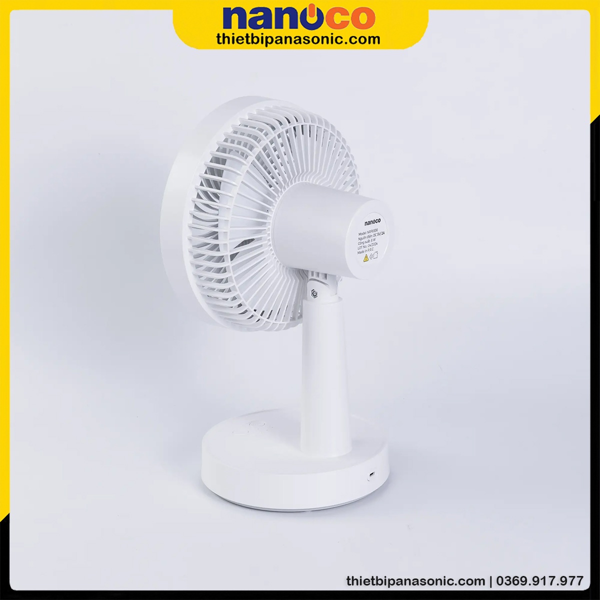 Mặt sau của Quạt sạc NRF6536W