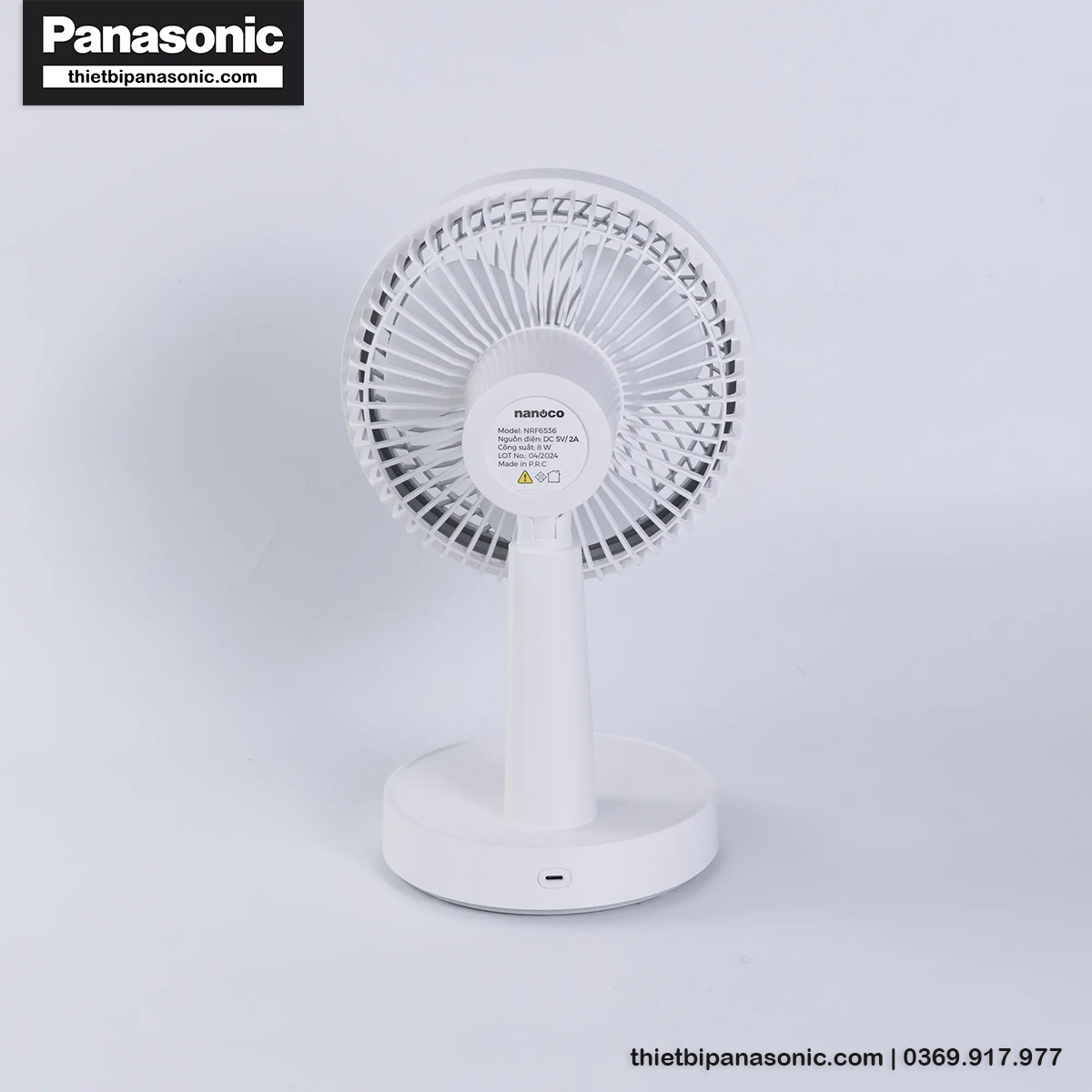 Mặt sau của Quạt tích điện NRF6536W