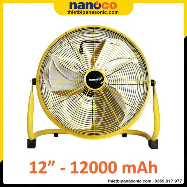 Quạt sàn tích điện Nanoco NRF1230L cánh nhôm 12 inch
