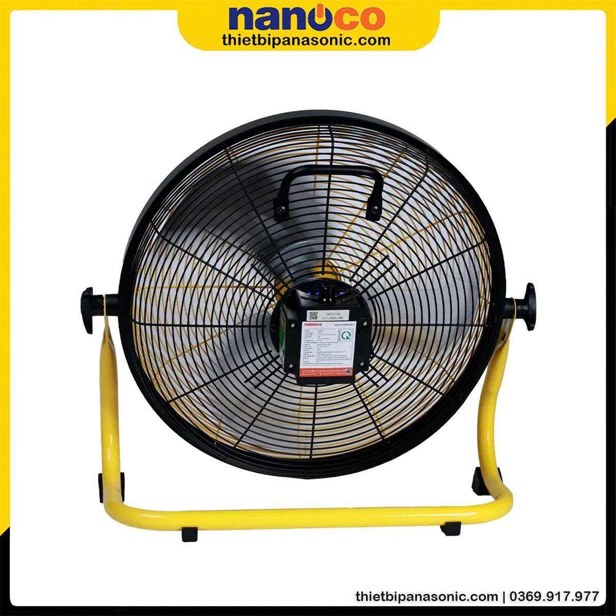 Mặt sau của Quạt sàn sạc điện Nanoco NRF1230L 12 inch