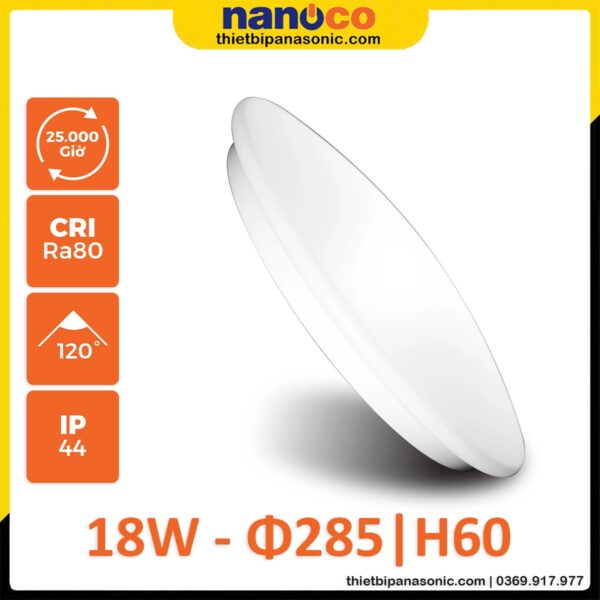 Đèn ốp trần chống ẩm Nanoco 18W NCL186MP (ánh sáng trắng) NCL184MP (ánh sáng trung tính) NCL183MP (ánh sáng vàng)