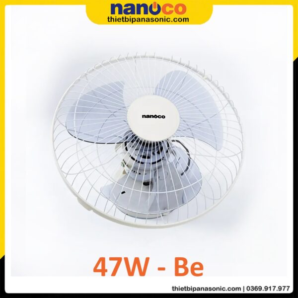 Quạt đảo trần Nanoco NOF1650BE màu be bạc đạn 47W