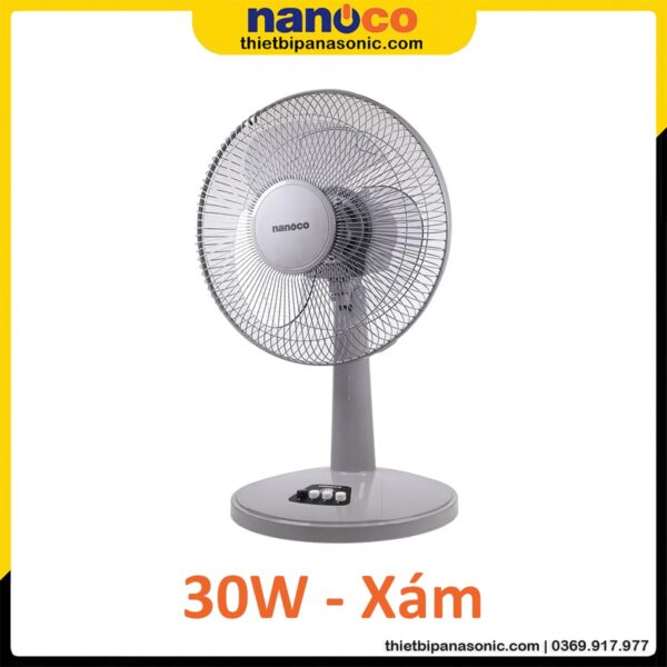 Quạt bàn Nanoco NTF1209G màu xám 30W