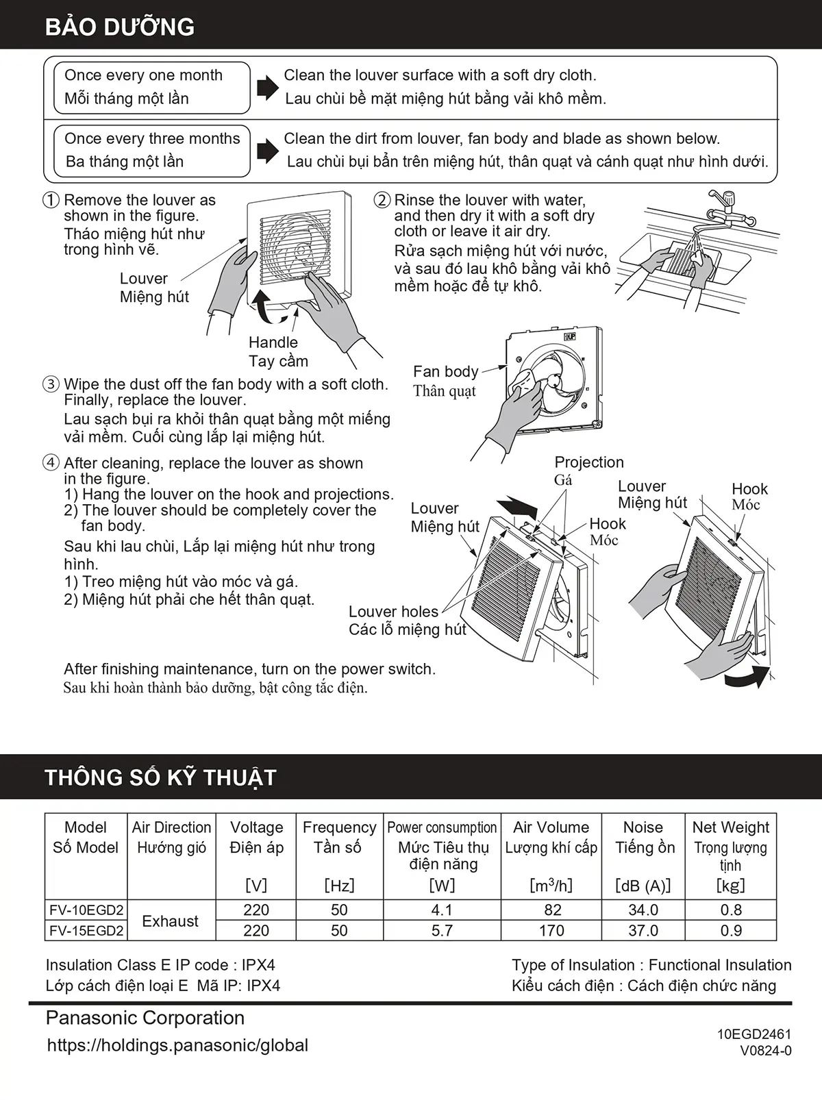 Hướng dẫn lắp đặt và sử dụng FV-15EGD2