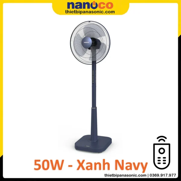 Quạt đứng Nanoco NSF1641RC-DN 50W Màu Xanh bạc đạn