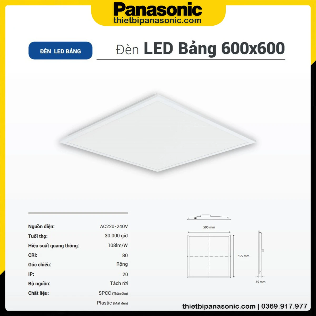 Đặc điểm nổi bật của Đèn Panel 600x600 40W Panasonic