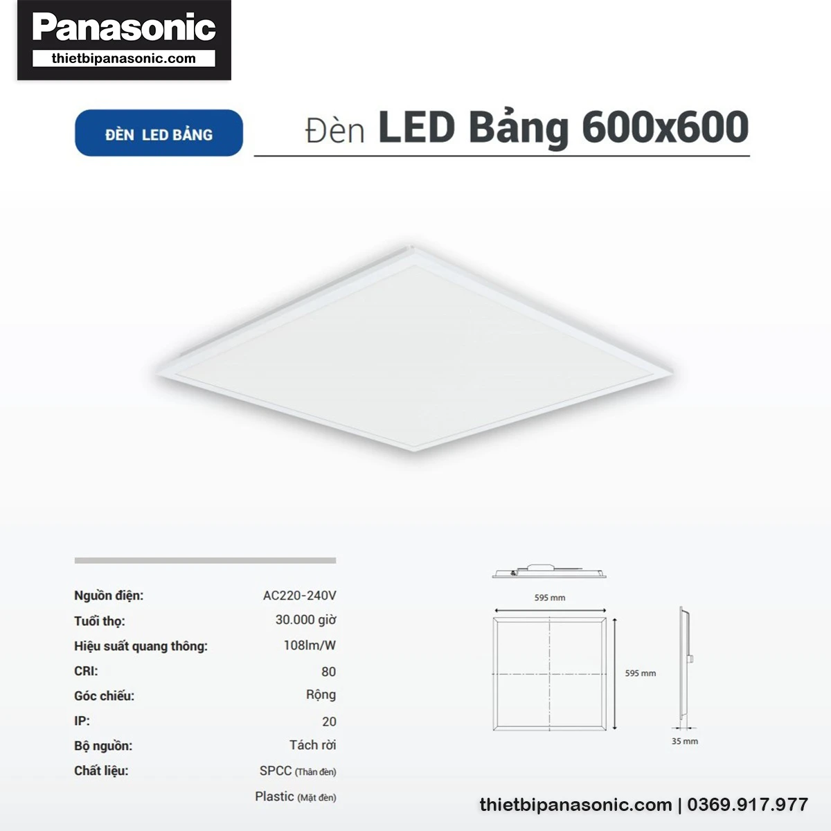 Đặc điểm nổi bật của Đèn Panel 600x600 40W Panasonic