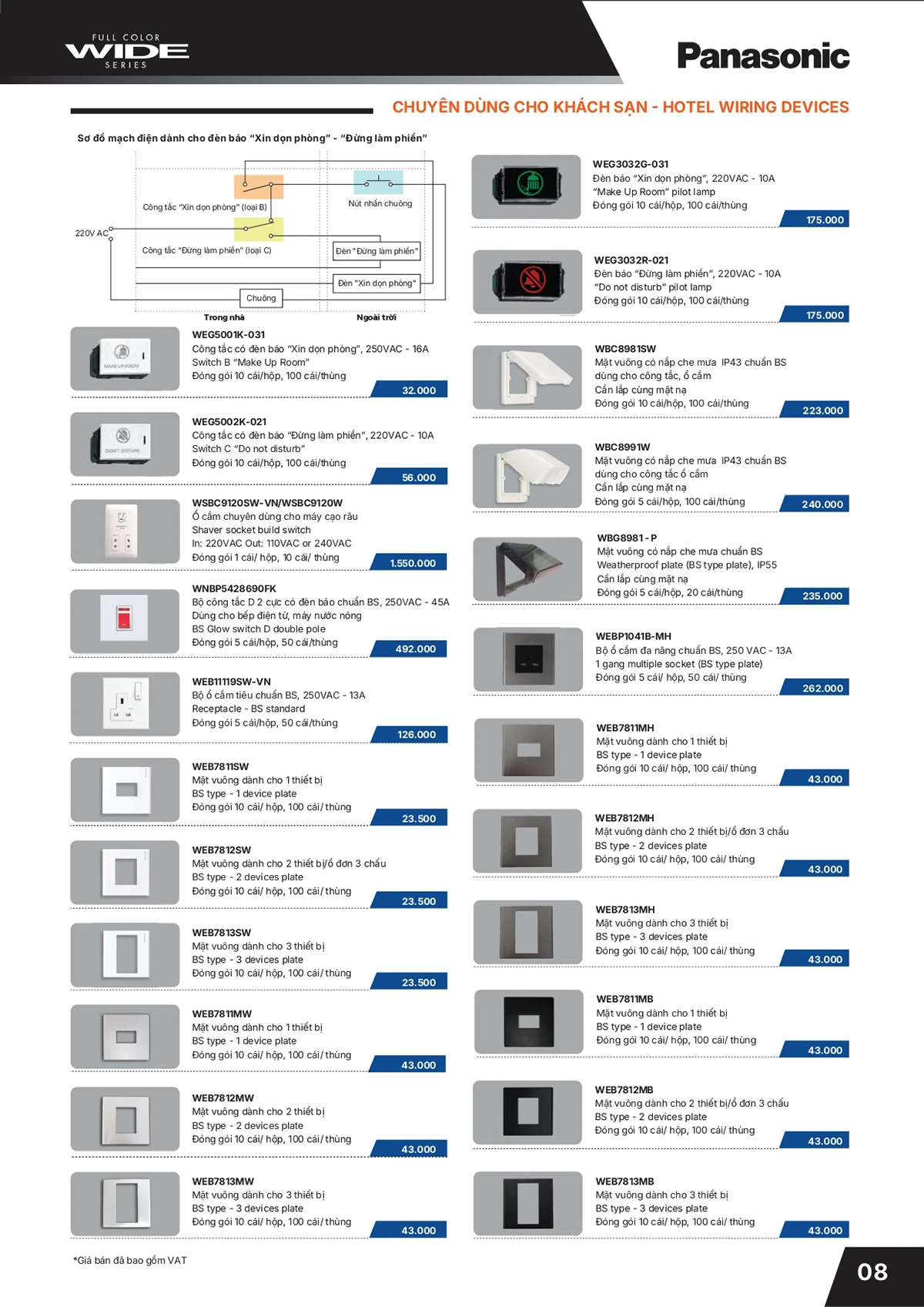 Catalogue bảng giá thiết bị điện Panasonic 2026 mới nhất