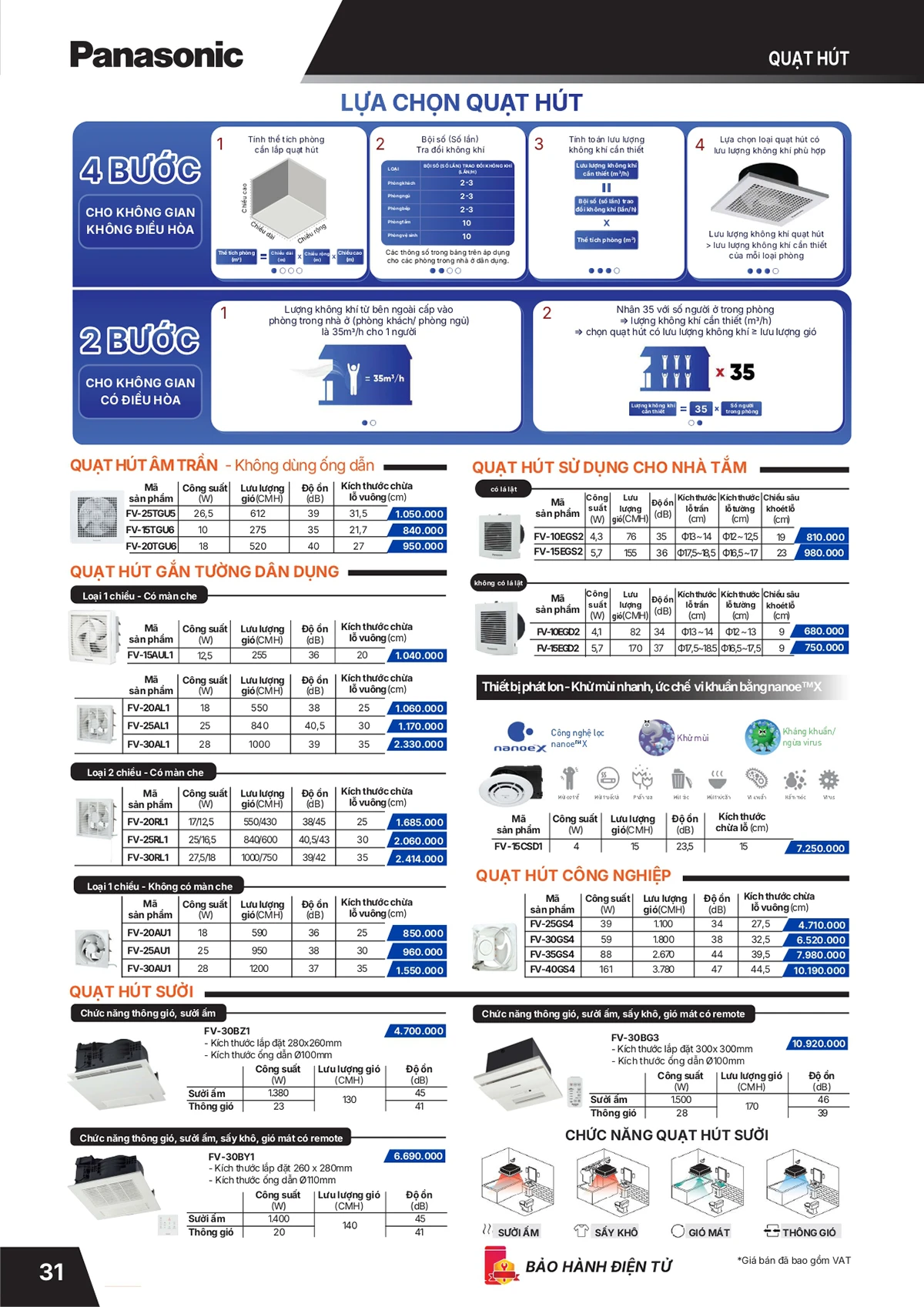 Catalogue bảng giá thiết bị điện Panasonic 2026 mới nhất