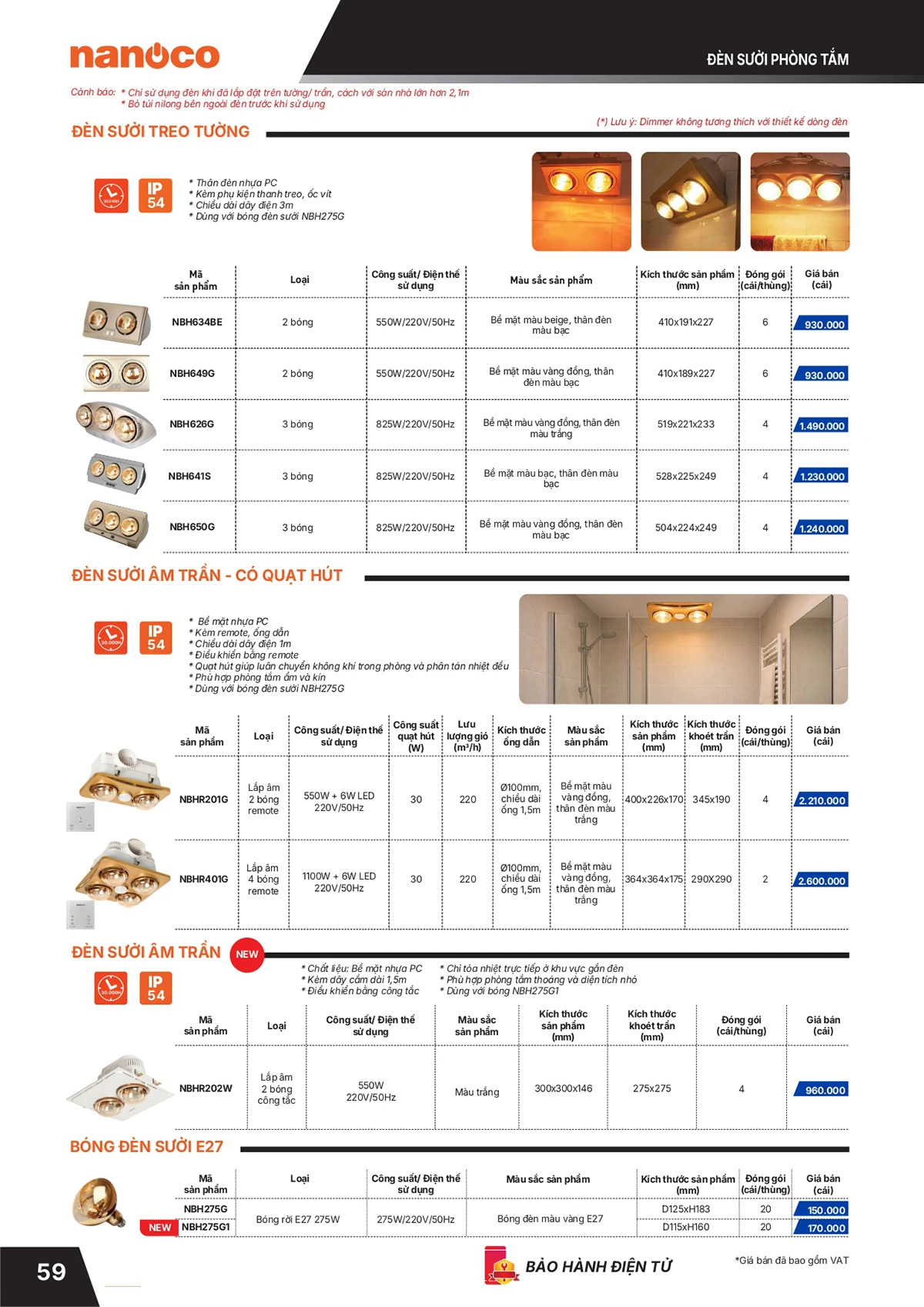 Catalogue bảng giá thiết bị điện Panasonic 2026 mới nhất